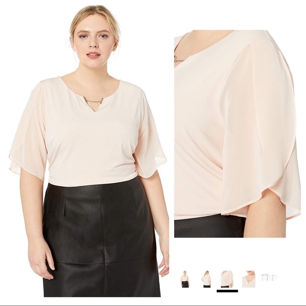 Calvin Klein Blouse With Chiffon Sleeves